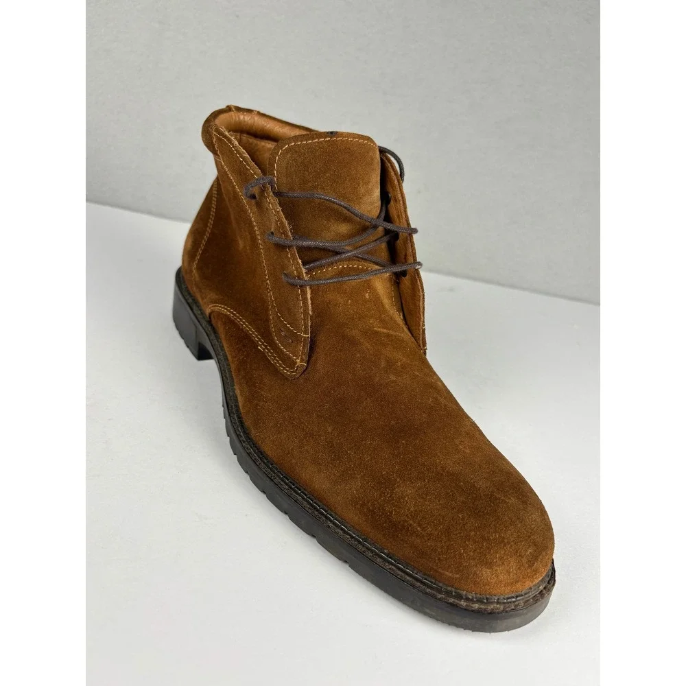 Johnston & Murphy 20-9416 Suede Chukka Boots 9.5M Brown Lace Up Lug Sole